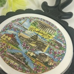 Washington D.C. metal trivet VTG 70s